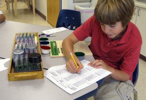 Student at work in Lower Elementary